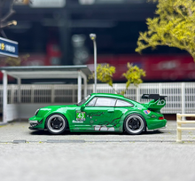 Load image into Gallery viewer, Flame 1:64 Green Dinosaur #43 RWB 964 Sports Model Diecast Metal Car New Collection