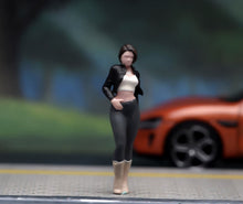 Load image into Gallery viewer, 1:64 Painted Figure Model Miniature Resin Sand Cool Girl Pretty Lady in Black