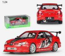 Load image into Gallery viewer, WELLY 1:24 APR JDM Impreza WRX STI Racing Model Diecast Metal Car Display