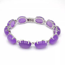 Load image into Gallery viewer, Nature Jade Beaded Bracelet Jewelry Blessing Lucky Fortune Gift For Her Purple F