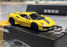 Load image into Gallery viewer, TOC 1:64 Yellow 488 Pista Coupe Sports Model Diecast Metal Car New Collection