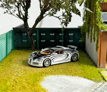 Load image into Gallery viewer, LJM 1:64 Black White Chiron Veyron Racing Sports Model Diecast Resin Car New