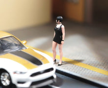 Load image into Gallery viewer, 1:64 Painted Figure Model Miniature Resin Diorama Sand Black Dress Lady Girl Toy