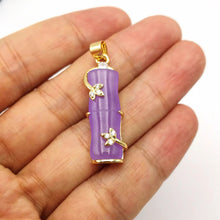 Load image into Gallery viewer, Nature Jade Bamboo Pendant Necklace Gift Jewelry charm Blessing Lucky Purple New
