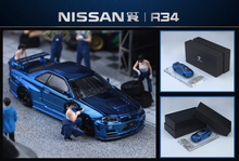Load image into Gallery viewer, Timetop 1:64 Blue Carbon Skyline GTR R34 Z-Tune Model Diecast Metal Car New Collection