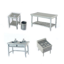 Load image into Gallery viewer, 1:64 Painted Figure Mini Model Miniature Resin Diorama Sand Toy Kitchen 4pcs Set