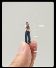 Load image into Gallery viewer, 1:64 Painted Figure Model Miniature Resin Diorama Toy Sand Drinking Girl Lady