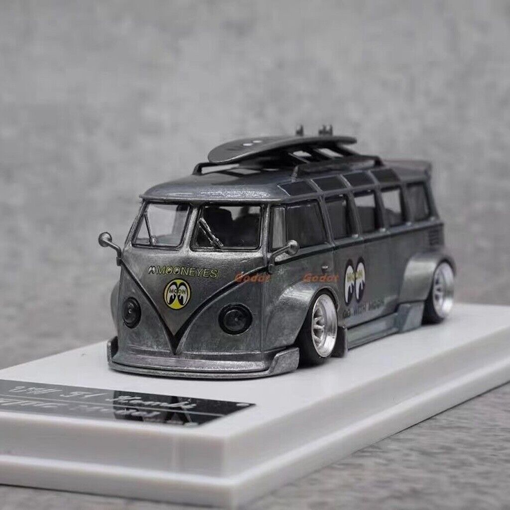 TPC 1:64 Varnish VW T1 Kombi Van Moon Eyes Camper Model Diecast
