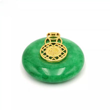 Load image into Gallery viewer, Nature Jade Fu Green Round Pendant Necklace Gift Jewelry charm Blessing Lucky