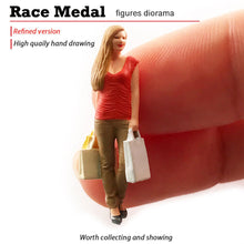 Load image into Gallery viewer, 1:64 Painted Figure Mini Model Miniature Resin Diorama Shopaholic Shopping Lady