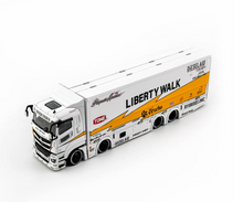 Load image into Gallery viewer, GCD 1:64 White LBWK Fuso Super Great Transport Truck Model Diecast Metal Car