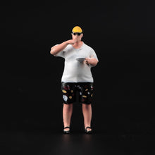 Load image into Gallery viewer, 1:64 Painted Figure Model Miniature Resin Diorama Toy Sand Fat Man Standing Cap New