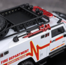 Load image into Gallery viewer, MK 1:64 White H2 Fire Dep. Rescue Vehicle ORV Model Diecast Metal Car New Collection