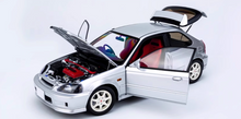 Load image into Gallery viewer, MH 1:18 Silver JDM Civic Type R EK9 Hatchback Engine Model Diecast Metal Car