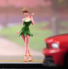 Load image into Gallery viewer, 1:64 Painted Figure Model Miniature Resin Diorama Sand Fairy Green Dress Girl