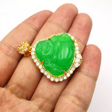 Load image into Gallery viewer, Nature Jade Laughing Budha Pendant Necklace Gift Jewelry charm Blessing Lucky S