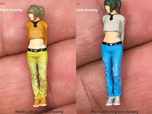 Load image into Gallery viewer, 1:64 Painted Figure Mini Model Miniature Resin Diorama Sand Trendy Tattoo Girl