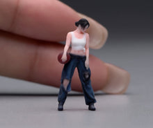 Load image into Gallery viewer, 1:64 Painted Figure Model Miniature Resin Girl Sporty Lady Woman Basketball