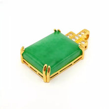 Load image into Gallery viewer, Nature Jade Rectangle Pendant Necklace Gift Jewelry charm Blessing Accessory A