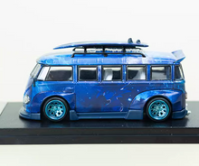 Load image into Gallery viewer, Liberty 1:64 Blue VW T1 Camper Van Bus Kombi Dragon Model Diecast Metal Car