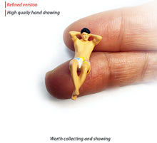 Load image into Gallery viewer, 1:64 Painted Figure Mini Model Miniature Resin Diorama Toy Beach Vacation Bikini