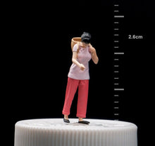 Load image into Gallery viewer, 1:64 Painted Figure Mini Model Miniature Resin Diorama Sand Farmer Lady Worker New Scene