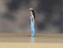 Load image into Gallery viewer, 1:64 Painted Figure Model Miniature Resin Diorama Sand Beauty Girl Lady Denim