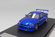Load image into Gallery viewer, GFCC 1:64 Blue FNF Skyline GTR R34 C-West Sport Model Diecast Metal Car New Collection