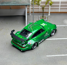 Load image into Gallery viewer, Flame 1:64 Green Dinosaur #43 RWB 964 Sports Model Diecast Metal Car New Collection