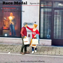 Load image into Gallery viewer, 1:64 Painted Figure Mini Model Miniature Resin Diorama Shopaholic Shopping Lady