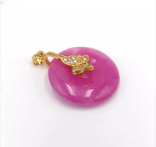 Load image into Gallery viewer, Nature Jade Butterfly Round Pendant Necklace Gift Jewelry charm Blessing Lucky b