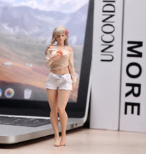 Load image into Gallery viewer, 1:24 Painted Figure Model Miniature Resin Diorama Fashion Short Brown Hair Woman