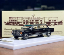 Load image into Gallery viewer, GOC 1:64 Black 1976 230E W123 Luxury Limo Luxury Model Diecast Metal Car New Collection