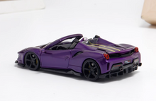 Load image into Gallery viewer, TPC 1:64 Purple Novitec 488 Convertible Sports Model Diecast Metal Car New Collection