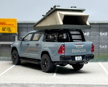 Load image into Gallery viewer, Tarmac 1:64 Gray Hilux Pickup Truck Roof Tent Sports Model Diecast Metal Car