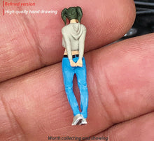 Load image into Gallery viewer, 1:64 Painted Figure Mini Model Miniature Resin Diorama Sand Trendy Tattoo Girl