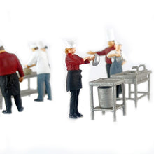 Load image into Gallery viewer, 1:64 Painted Figure Mini Model Miniature Resin Diorama Kitchen Staff Work Chef