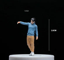 Load image into Gallery viewer, 1:64 Painted Figure Mini Model Miniature Car Scenes Resin Casual Hoddie Man Boy