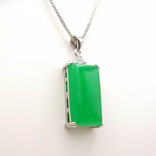 Load image into Gallery viewer, Nature Jade Green Plaque Pendant Necklace Gift Jewelry charm Blessing Lucky s