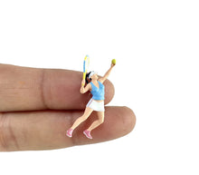 Load image into Gallery viewer, 1:64 Painted Figure Mini Model Miniature Resin Diorama Sport Tennis Lady Man Set