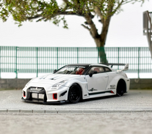 Load image into Gallery viewer, CM 1:64 White GTR R35 35GT-RR LBWK Racing Sports Model Diecast Metal Car New Collection