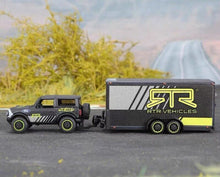 Load image into Gallery viewer, Maisto 1:64 2021 Bronco SUV Trailer 2015 Mustang GT Haulers Model Metal Car