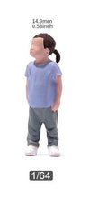 Load image into Gallery viewer, 1:64 Painted Unpainted Figure Model Miniature Resin Diorama Sand Little Girl Kid