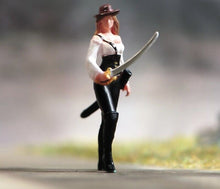 Load image into Gallery viewer, 1:64 Painted Unpainted Figure Model Miniature Resin Diorama Sand Sword Girl Lady
