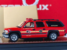 Load image into Gallery viewer, MK HEC 1:64 2003 Red Suburban USCP LAFD Fire SUV Model Diecast Metal Car New Collection