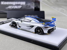 Load image into Gallery viewer, HKM 1:64 Silver Blue Jesko Attack Racing Sports Model Diecast Metal Car New Collection