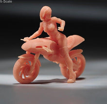 Load image into Gallery viewer, 1:64 Painted Unpainted Figure Model Miniature Resin Diorama Sand Motorbike Girl New