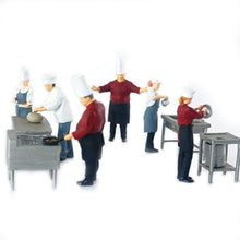 Load image into Gallery viewer, 1:64 Painted Figure Mini Model Miniature Resin Diorama Kitchen Staff Work Chef