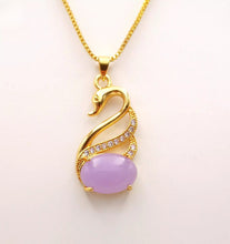 Load image into Gallery viewer, Nature Jade Swan Pendant Necklace Gift Jewelry charm Blessing Lucky Jewelry new