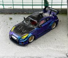 Load image into Gallery viewer, CM 1:64 Purple Carbon GT-R R35 LBWK Racing Sports Model Diecast Metal Car New Collection